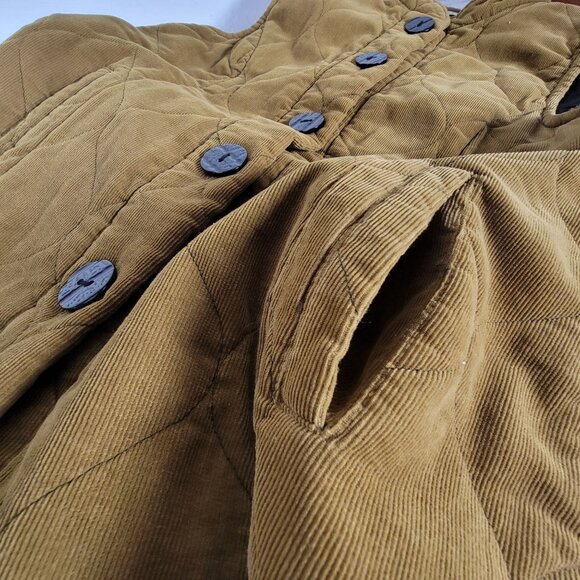 Habitat Womens Quilted Corduroy Vest Size Large Tan Cotton Button Front Pockets - Picture 4 of 9